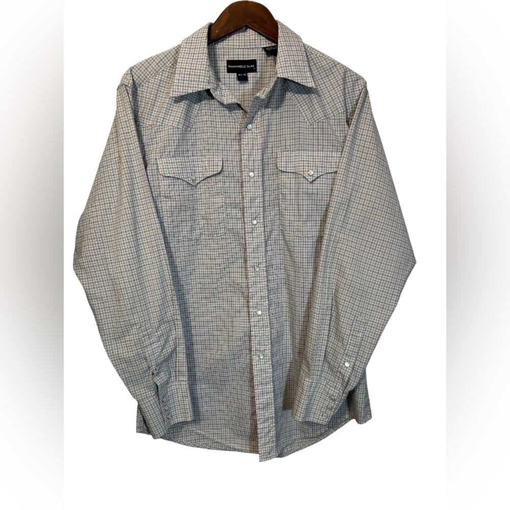 Panhandle Slim Pearl Snap Shirt 15.5/35 Plaid Medium